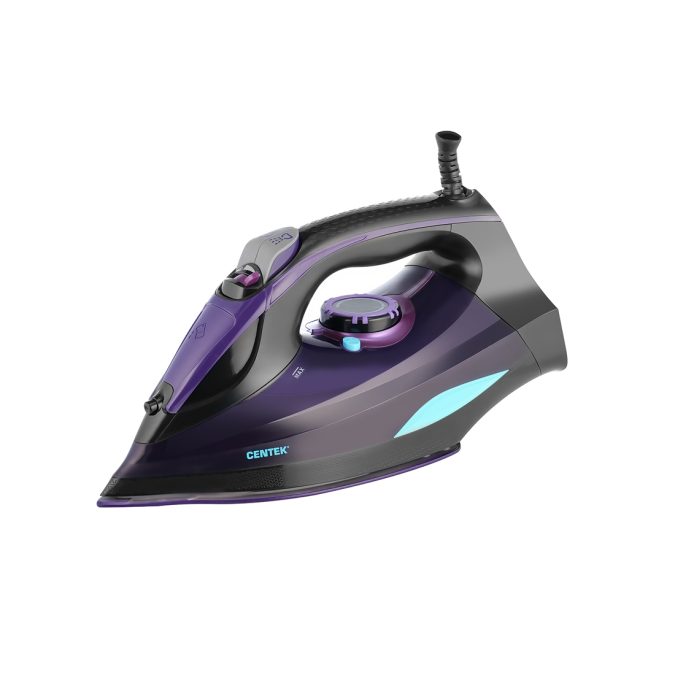 Утюг, Centek, CT-2361, VIOLET, Мощность 3300 Вт, Объем 450 мл, Керамическая подошва, Паровой удар 195 г/мин., LED-индикаторы работы, Самоочистка, Длина кабеля 2 м, Мерный стакан