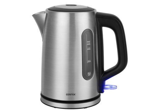 Чайник электрический, Centek, CT-1002, Объем 1,7л, Мощность 2200 Вт, Материал корпуса нержавеющая сталь, LED-индикаторы работы, Закрытый нагревательный элемент, Защита от включения без воды, Защита от перегрева, Фильтр от накипи, Длина кабеля 0,75м, Цвет Черный