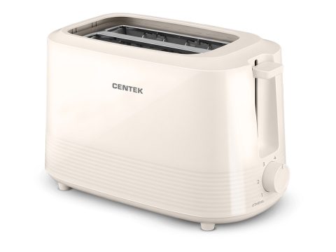 Тостер, Centek, СТ-1433 IVORY, Мощность 700 Вт, Режимов прожарки 6, Количество 2 тоста, Поддон, Стоп, Цвет слоновая кость