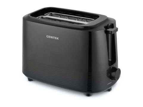 Тостер, Centek, СТ-1433, BLACK, Мощность 700 Вт, Режимов прожарки 6, Количество 2 тоста, Поддон, Стоп